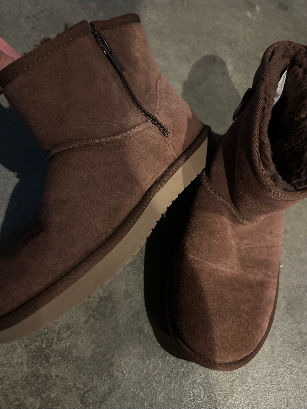 Koolaburra Men's Chocolate Brown Suede Zip Ankle Boots